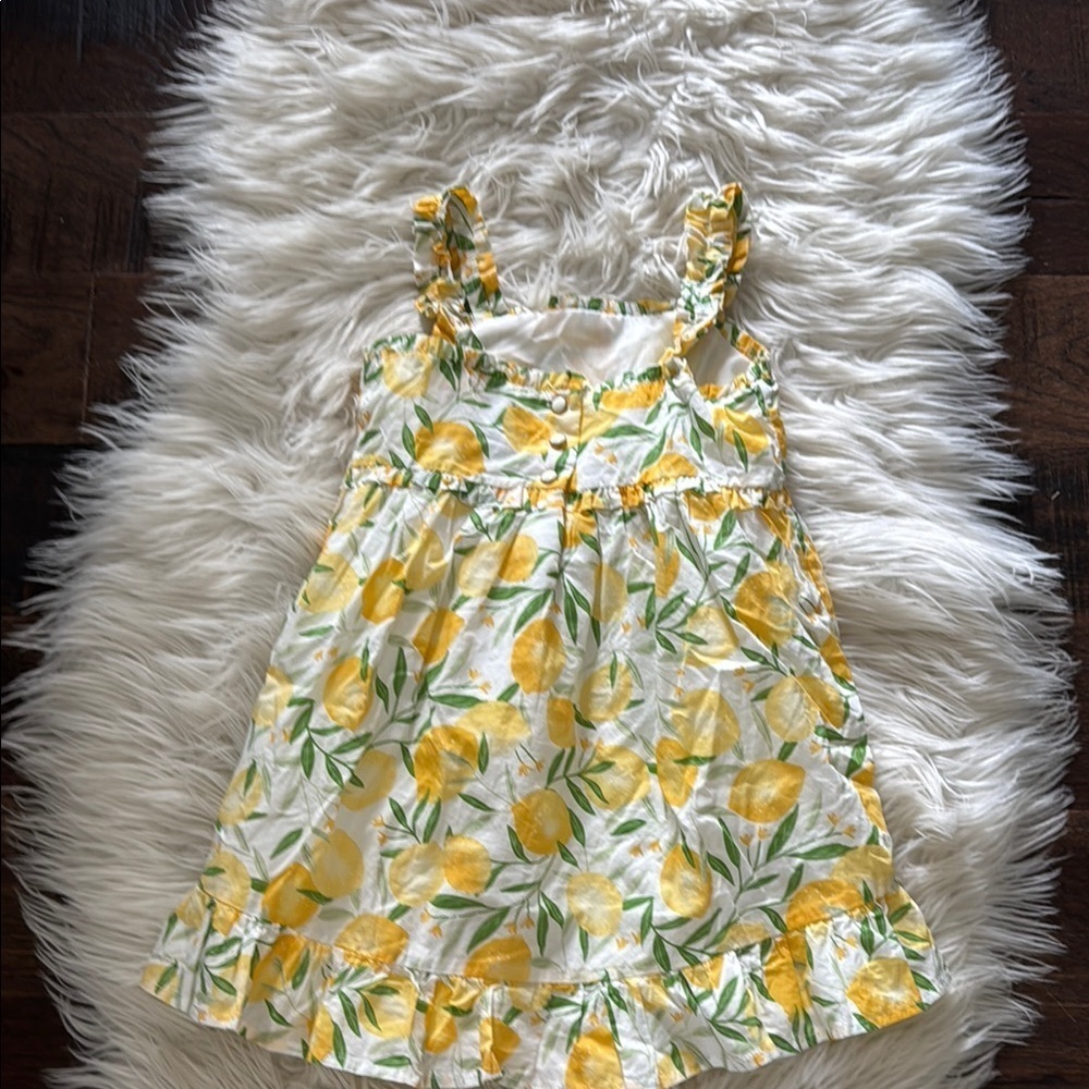 Lemon Print Kids Dress - Picture 5 of 6